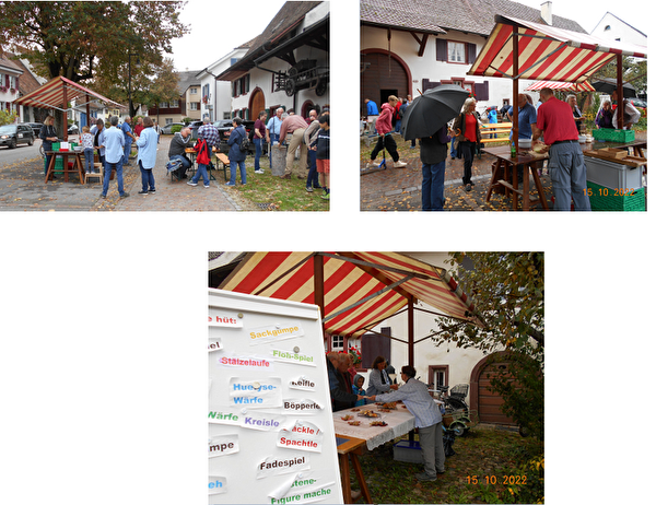 Diverse Aktivitäten vor dem Bauernhaus