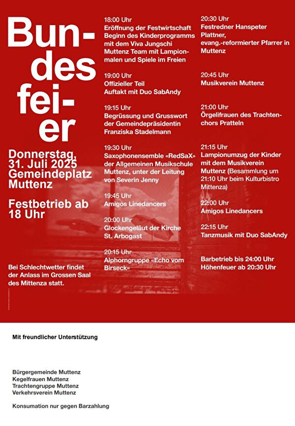 Flyer Bundesfeier 2025