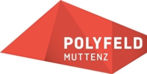 rotes Logo mit Schriftzug POLYFELD MUTTENZ