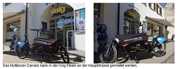 Das Muttenzer Carvelo kann in der Volg Filiale gemietet werden