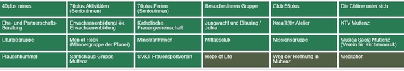 Soziale Angebote von der Webseite der Röm-kath Pfarrei Muttenz
