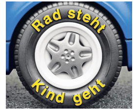 Rad steht Kind geht