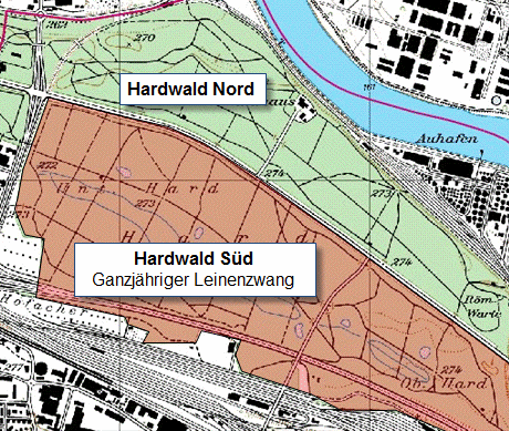 Leinenzwang auch im Teil Hardwald Nord vom 1.4. - 31.7.2013_Karte