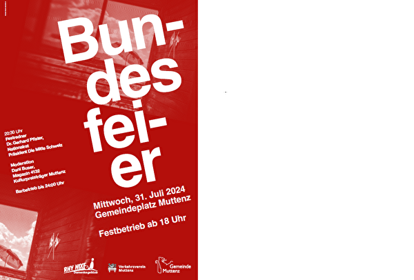 Plakat Bundesfeier Gemeinde Muttenz