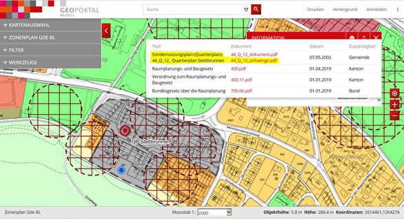 PrintScreen Geoportal Muttenz