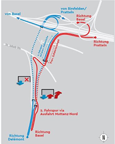 A2 Erhaltungsprojekt Schänzli, verschiedene Verkehrsbehinderungen