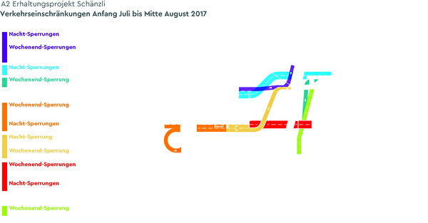 Skizze Verkehrseinschränkung Anfang Juli bis Mitte August 2017