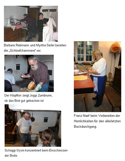 Die Bilder zeigen die diversen Schritte des Bachede im Holzhoofe