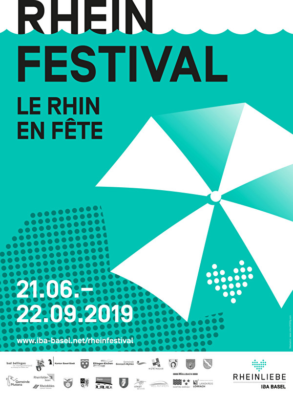 stilisierter Sonnenschim mit Schriftzug zum Rheinfestival vom 21. Juni bis 22. Sept. 2019