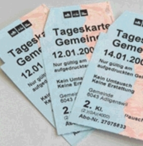 Tageskarten Gemeinde mit aufgedrucktem Tagesdatum