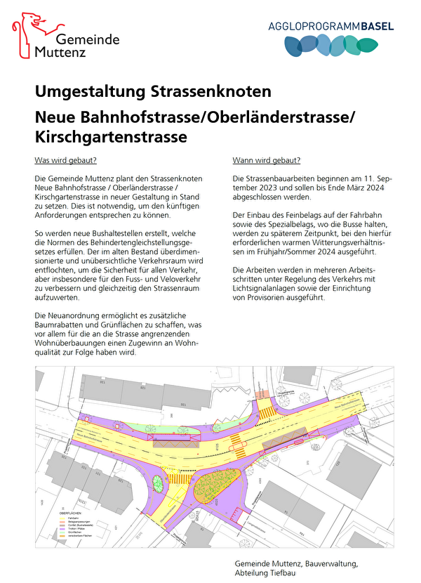 Plakat Umgestaltung Strassenknoten