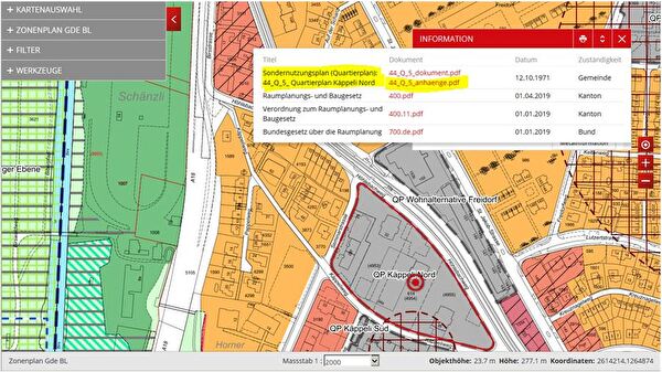 PrintScreen Geoportal Muttenz