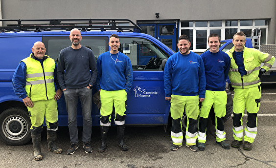 Team Wasserversorgung Muttenz: v.l.n.r. Christian Walther, Matthias Jeger, Elia Plos, Manuel Hummel, Pascal Fischer und Peter Schöpfer