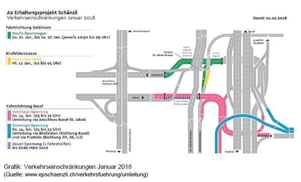 Verkehrseinschränkung Januar 2018