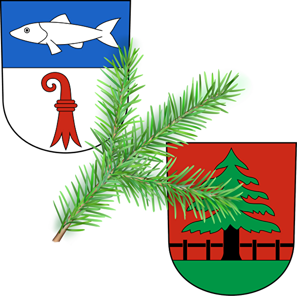 Wappen Bärschwil und Grindel mit Tannezweig