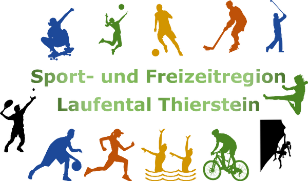 Logo Sport- und Freizeitregion mit Bildern von verschiedenen Sportarten