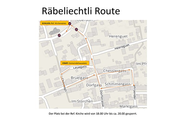 Umzugsroute Räbeliechtliumzug 2025