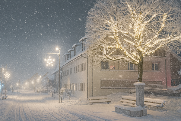 Verschneite Märktgass (erstellt mit KI)