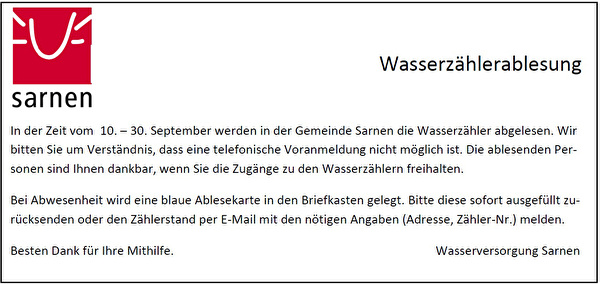 Wasserzählerablesung