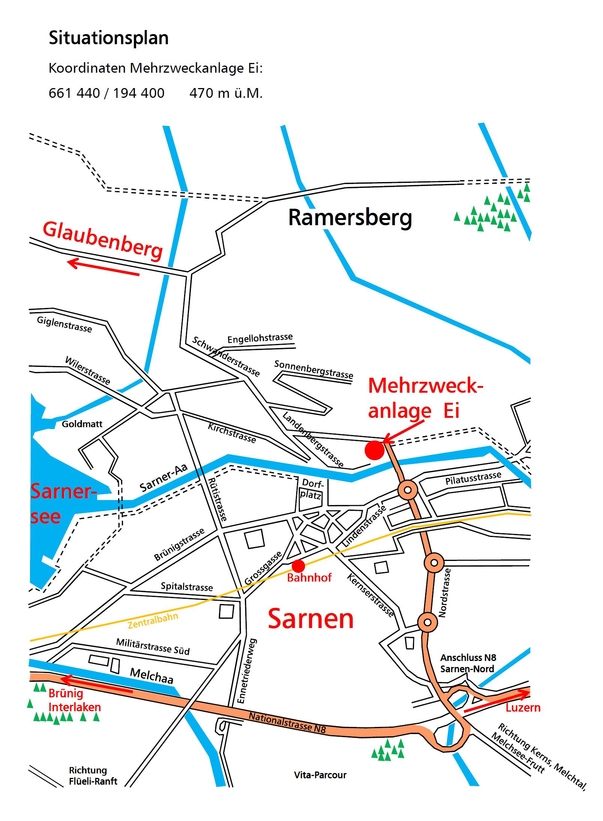 Situationsplan Mehrzweckanlage Ei