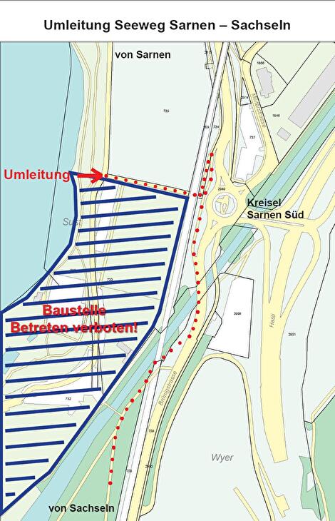 Umleitung Seeweg Sarnen - Sachseln