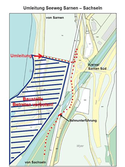 Umleitung Seeweg Sarnen - Sachseln