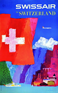 Swissair to Switzerland Plakat