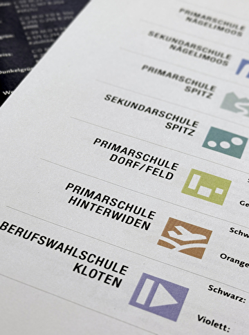 Auflistung der neuen Logos der Schule Kloten