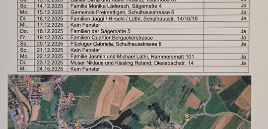 Liste Adventsfenster