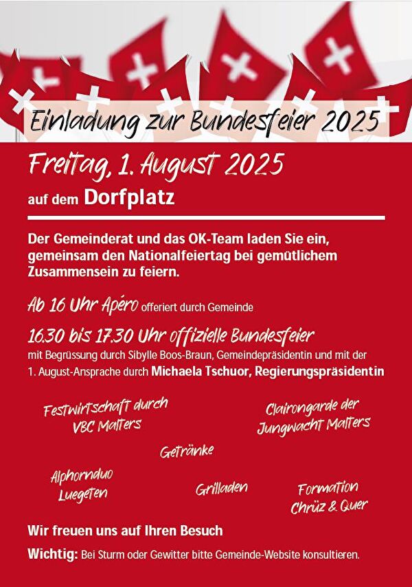 Flyer Bundesfeier 2025