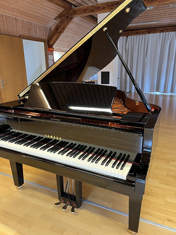 Der neue Konzertflügel im Saal der Musikschule Münchenstein