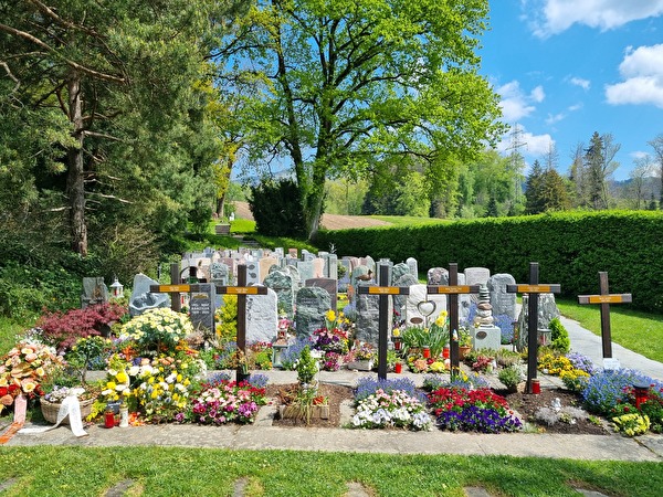 Urnenreihengräber auf dem Friedhof Gibelacker Dürnten