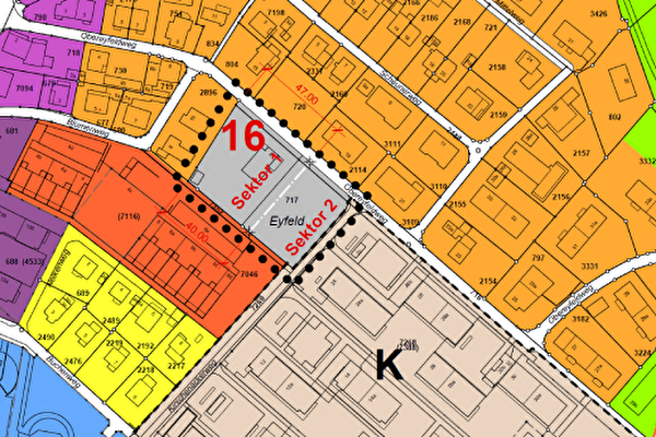 Bild der Zone für öffentliche Nutzung 16 Eyfeld im Zonenplan.