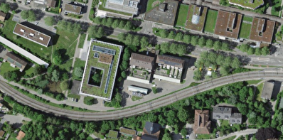 Luftaufnahme der Bahnstrasse 1-7 in Ittigen.