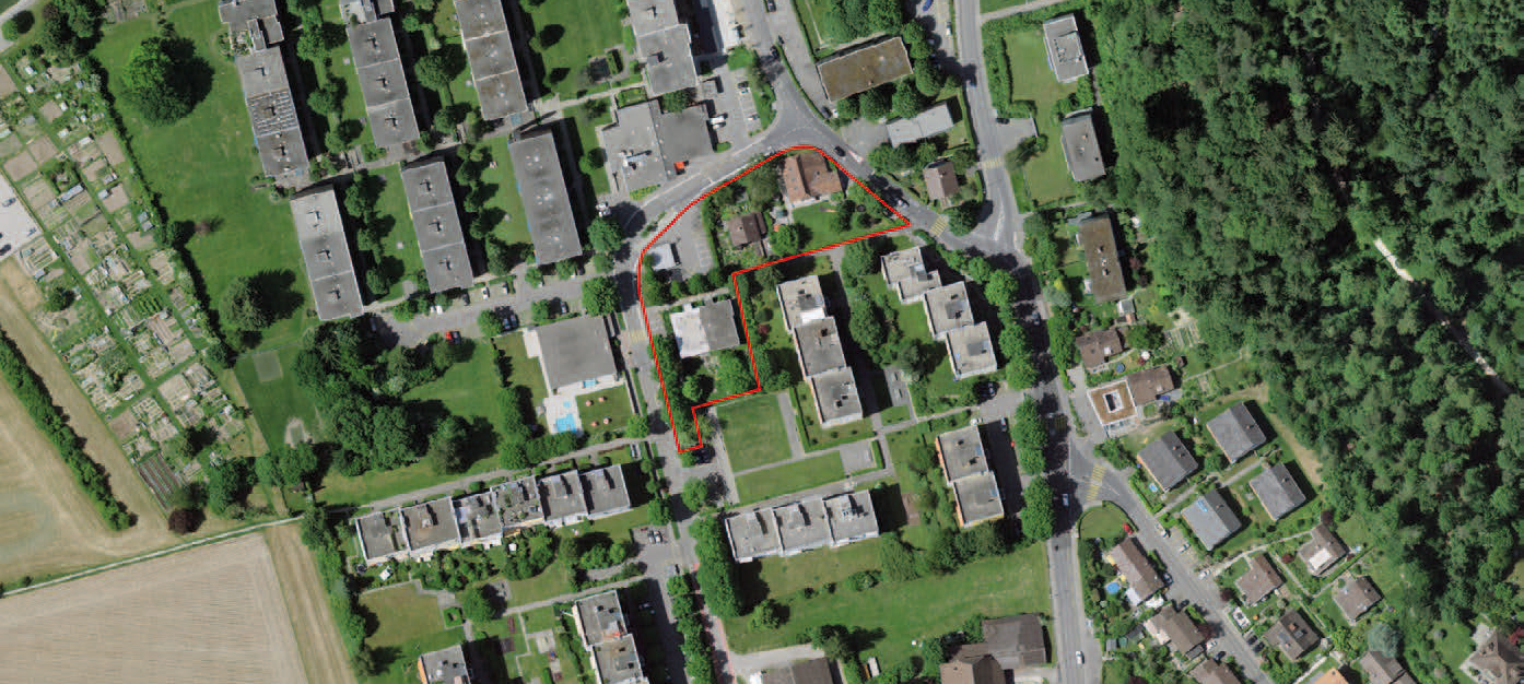 Luftbild Standort und Planungsperimeter Kappelisacker.