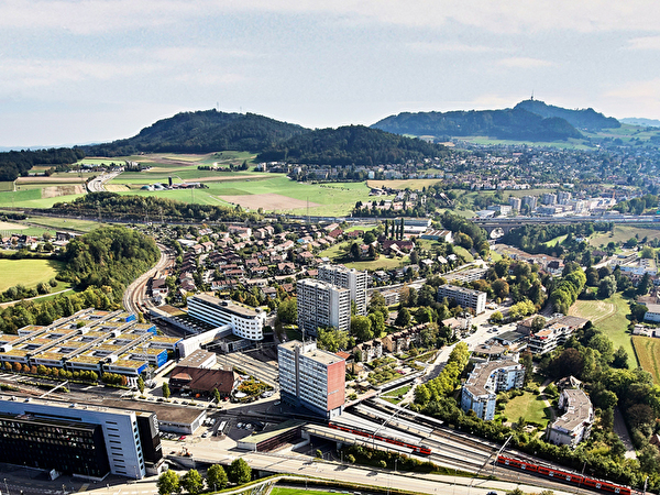 Luftbild von Worblaufen und Ittigen.