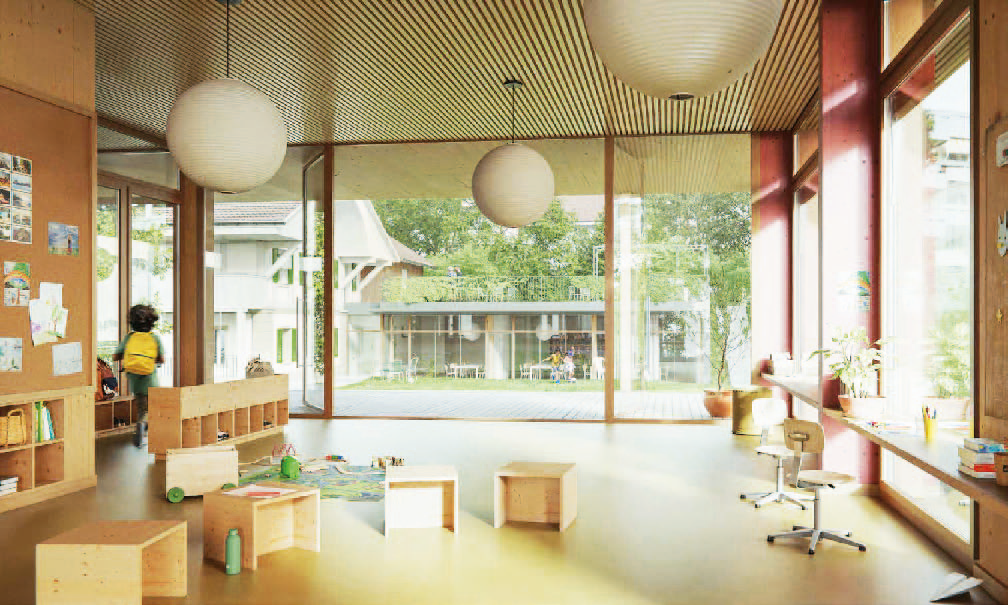 Visualisierung Falling Garden, Innenansicht.