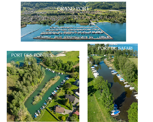 Vue aérienne des différents ports