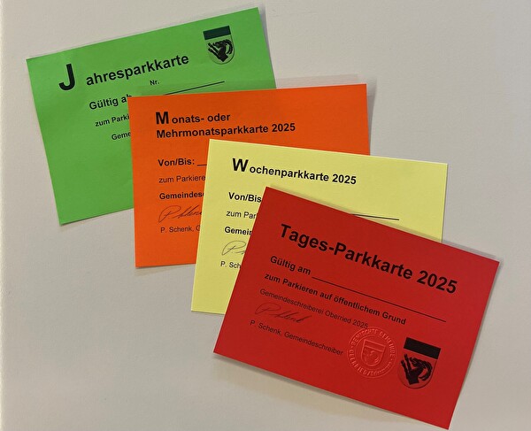 Alle Arten der Parkkarten