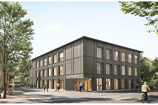 Visualisierung Neues Gemeindehaus mit Wohngebäude