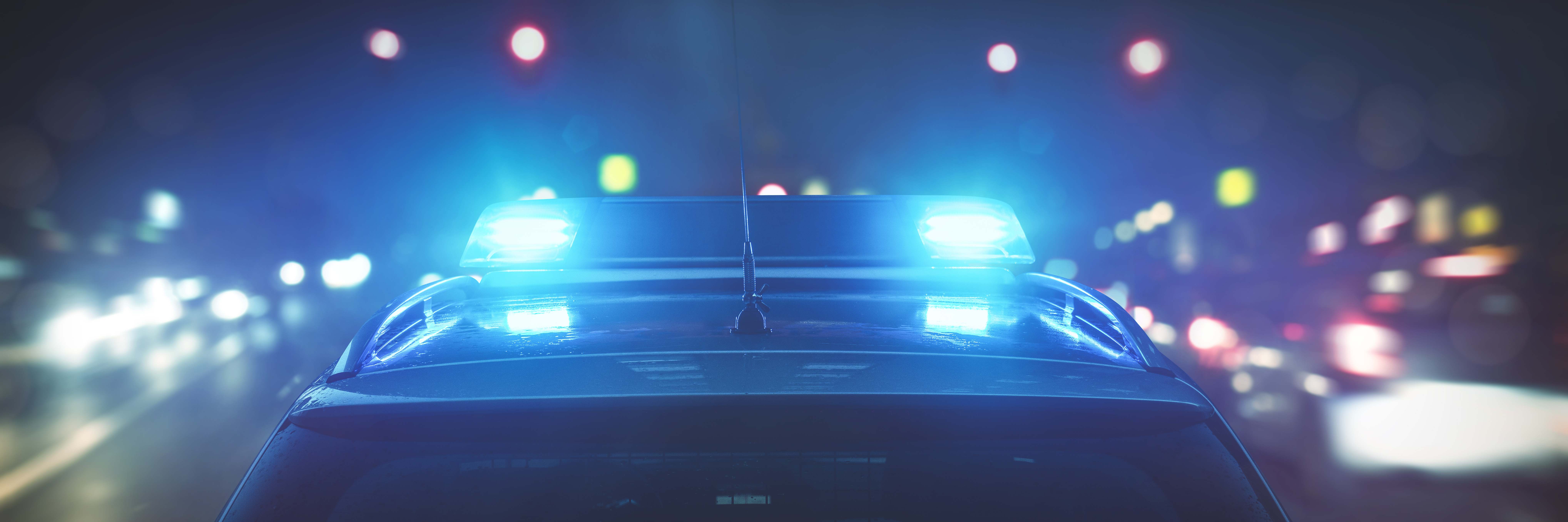 Bild von Lichtbalken auf Polizeiauto