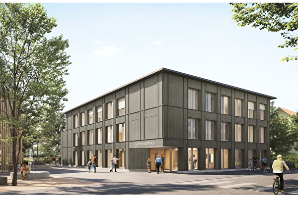 Visualisierung neues Gemeindehaus und zusätzliches Wohngebäude