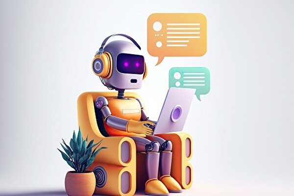 Bild eines Roboters am PC