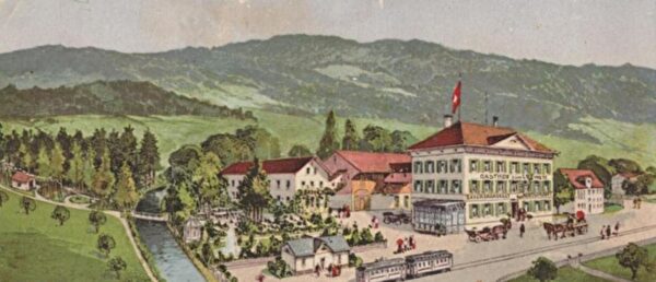 altes Bild vom Gasthof Löwen in Mönchaltorf