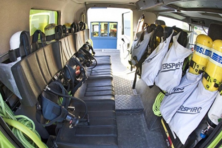 Bild der Sitzbank im Tanklöschfahrzeug