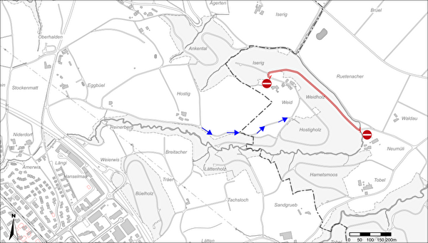 Karte Sperrung Weidstrasse