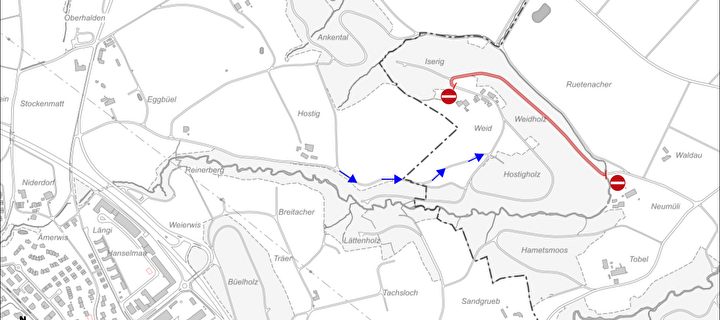 Karte Sperrung Weidstrasse