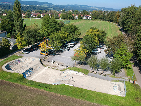 Drohne Bild von der Skateanlage Schwerzi