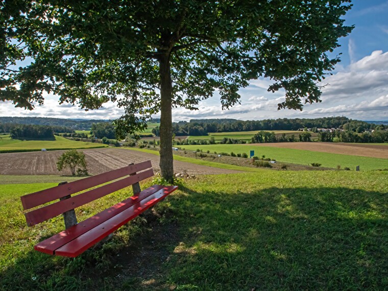 Bank mit Landschaft