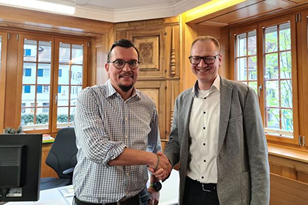 Christian Gwerder und Gemeindeschreiber Markus Betschart